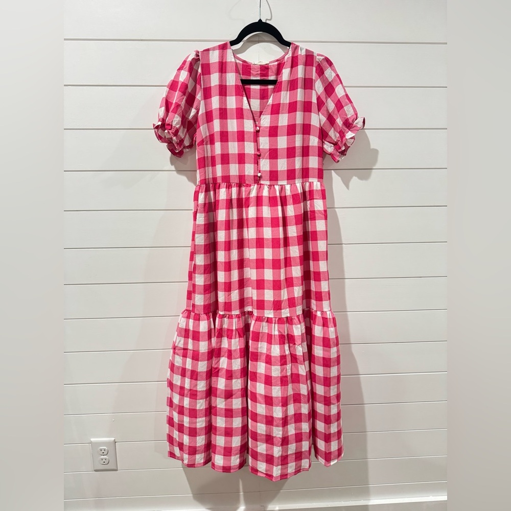 Pink and White Checkered Dress